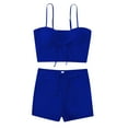 thumbnail image 6 of WREESH Womens Two Piece Swimsuit High Waisted Bikini Set Spaghetti Strap Cami Top and Tie Side Bikini Set Push-Up Swimwear Beachwear Swimsuit Bathing Suit Blue, 6 of 6