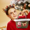thumbnail image 5 of Christmas Weave Basket, Christmas Storage Basket and Organizer, Christmas Scarf Reindeer Vegetable Basket, for Storing Miscellaneous Items, Cosmetics, 7.87x5.5x4.3 inch, 5 of 7