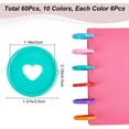 thumbnail image 2 of 60Pcs 35mm Book Binding Discs 10 Colors Plastic Round Transparent Binder Discs Mushroom Hole Discbound Expansion Discs Buckle Hoop Flexible Loose Leaf Binder Rings for Notebook Planner DIY, 2 of 8