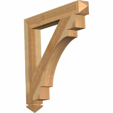 Ekena Millwork 6"W x 24"D x 24"H Merced Traditional Rough Sawn Bracket, Western Red Cedar