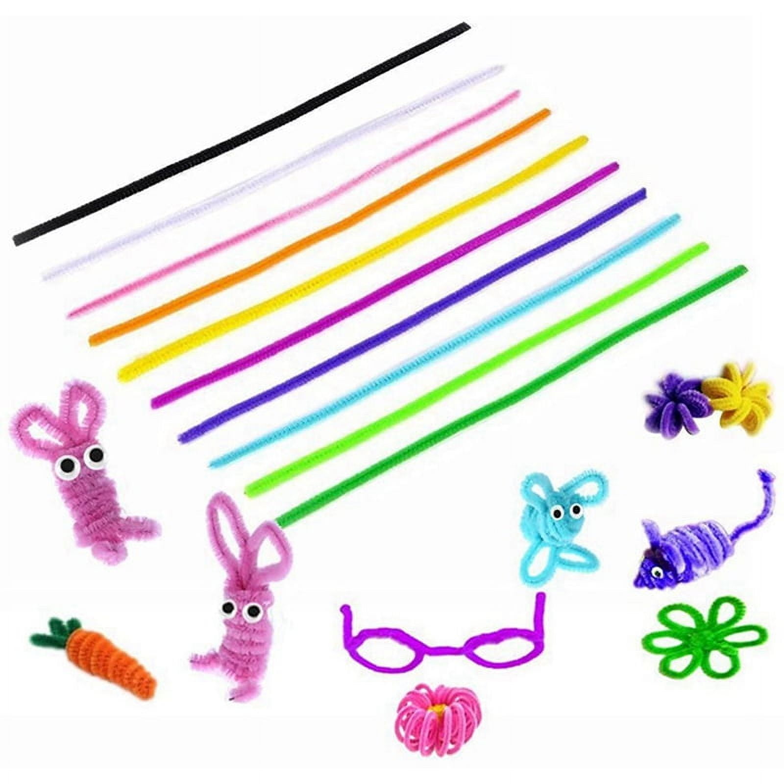 1000 Pcs Random Colors Pipe Cleaners Chenille Stem 6mmx12 Inch for DIY Art Crafts Decorations