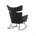 thumbnail image 4 of Fish Tail Living Room Chair, Accent Rocking Chair with High Back and Armrest, Upholstered Rocking Armchair Leisure Glider Rocker with Wood Base for Apartment, Office, Home, Black, 4 of 7