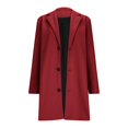 thumbnail image 4 of Women's Long Wool Coats Single Breasted PeaCoat Notched Lapel Trench Coat Overcoat, 4 of 6