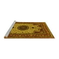 thumbnail image 2 of Ahgly Company Machine Washable Indoor Square Medallion Yellow Traditional Area Rugs, 8' Square, 2 of 4