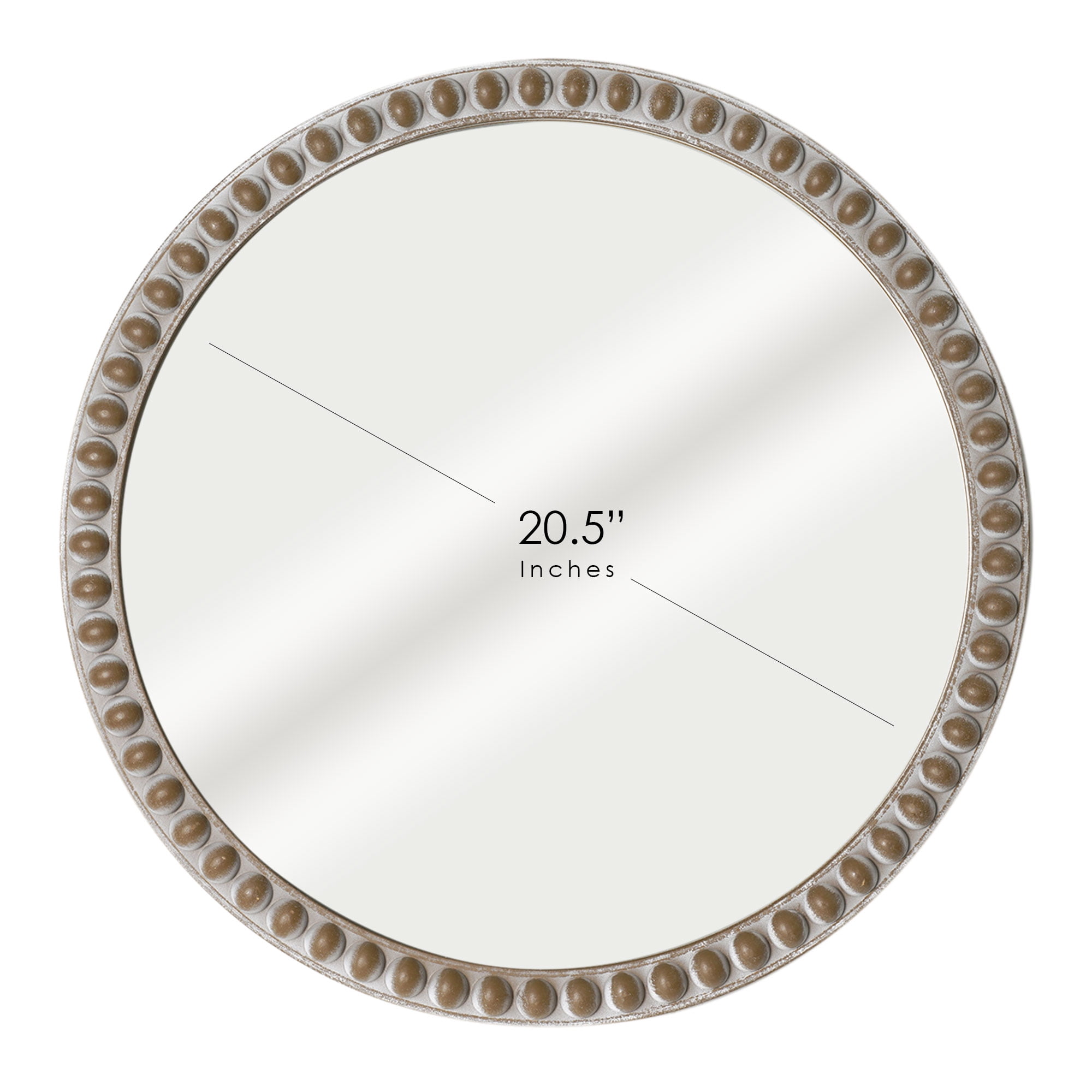 Crystal Art Gallery 24" x 24" Circle Wooden Beaded Frame Wall Mirror Set of 1