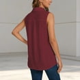 thumbnail image 6 of Chiffon Tank Tops for Women Summer V Neck Collared Button Up Loose Sleeveless Shirt Dressy Casual Work Blouse Vest Tops, 6 of 8