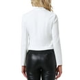 thumbnail image 3 of INSPIRE CHIC Women's Vintage Steampunk Stand Collar Button Decor Zip Up Blazer Jacket L White, 3 of 6