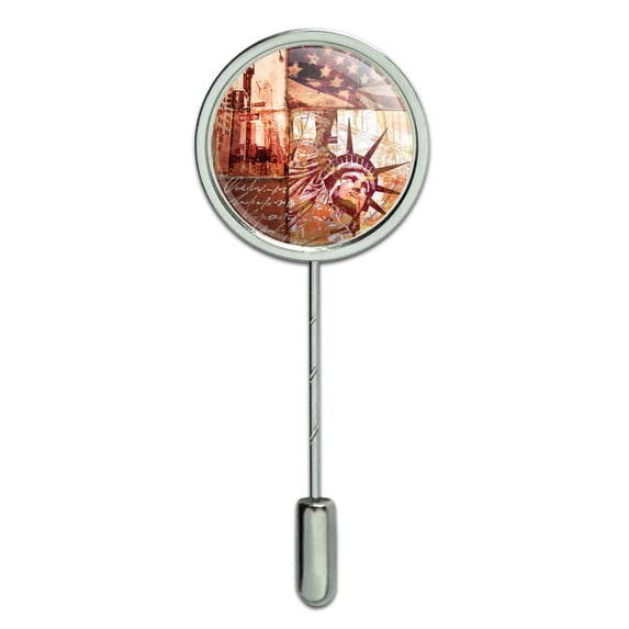 New York City Statue Liberty Tile Collage Stick Pin Stickpin Hat Brooch