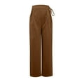 thumbnail image 3 of Woman Pants Wide Leg Dress Pants Baggy Brown Pants Womens Pants Casual Comfy Pants Business Pants Women's Clothing, 3 of 4