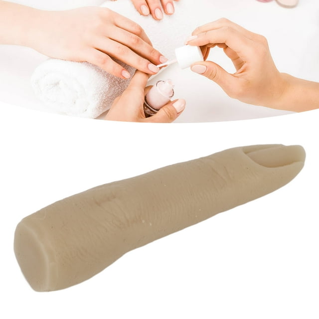 Abrrenamiento de atrenamiento de Unas Con Dedo Flexible Flexible Práctica de Silicona Modelo de Dedo para la Práctica de Acupuntura de Tatuajes 2 piezas