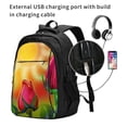 thumbnail image 2 of Easygdp Rose Psychedelic Mochila para Laptop de Viaje con Puerto USB, Mochila para Laptop con Puerto de Carga USB para Mujeres y Hombres, 2 of 7