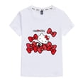 thumbnail image 5 of Ropa infantil de Hello Kitty, camiseta informal de verano a la moda de manga corta con estampado de dibujos animados para niña, camiseta transpirable de algodón puro para niño, nueva, 5 of 5