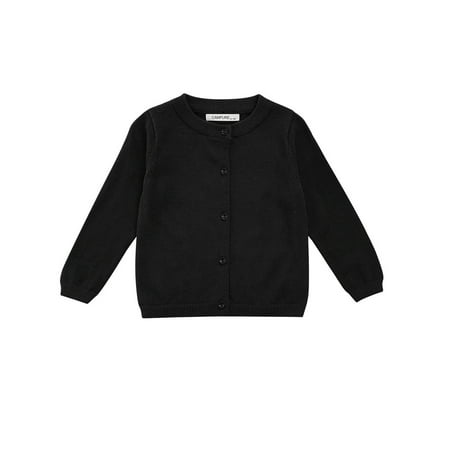 

Pudcoco Kid Knitted Cardigan Solid Color Round Collar Long Sleeve Outwears