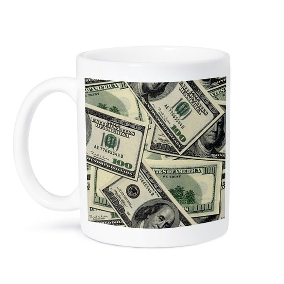 3dRose, 100 Dollar Bill Pattern, 15oz Mug