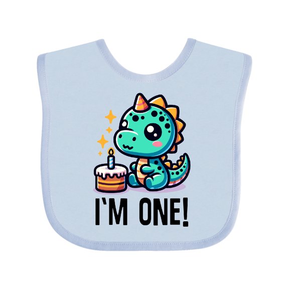 Inktastic Babys 1st Birthday Cute Dinosaur Boys or Girls Baby Bib