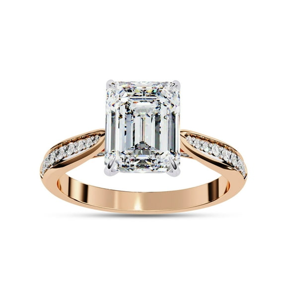 IGI Certified Lab Grown Diamond Engagement Ring | Center 8.50x6.50MM Radiant Cut Solitaire Stackable Wedding Rings For Women In 18K Solid Rose Gold | F-G, VS-SI Quality (2.65 Ctw) Ring Size-7.5