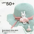 thumbnail image 3 of 56-58cm hat circumference women's summer outdoor sunshade sunscreen hat breathable straw hat beach hat and straw bag set - Mint green, 3 of 5