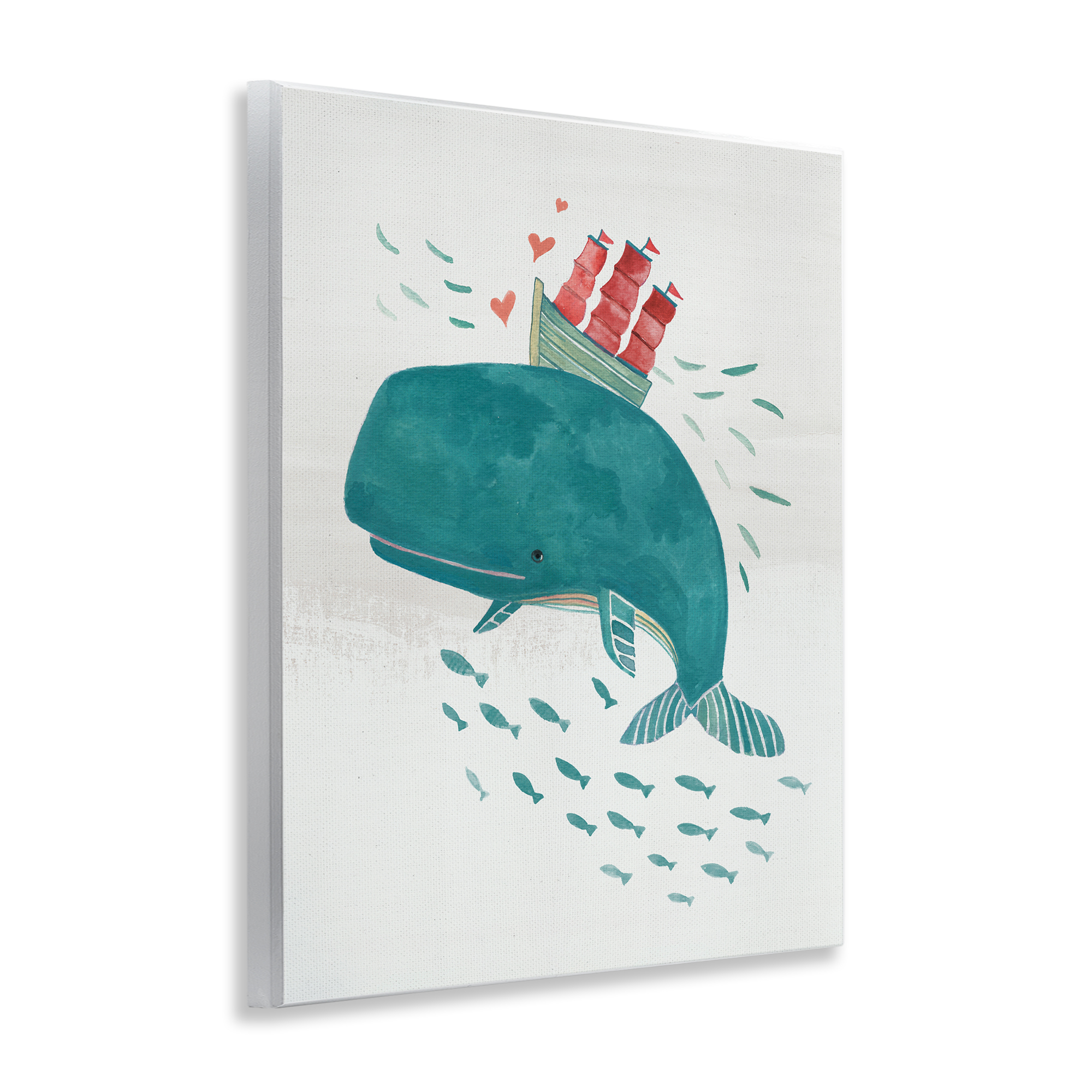 Stupell Industries Whale & Sailboat Diving Nautical & Beach Painting Unframed Art Print Wall Art, 11 x 14