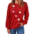 thumbnail image 4 of ibuvkizy Valentine's Day Womens Sweatshirt Round Neck Lover's Love Print Sweatshirt Long Sleeved Pullover Top/shirt Red,XS, 4 of 7
