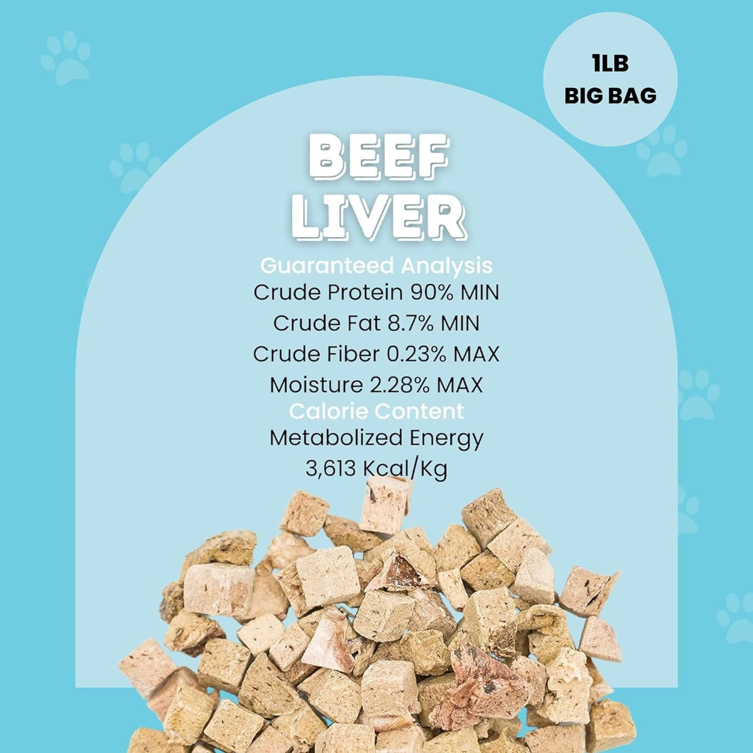 hotspot pets Freeze Dried Beef Liver Treats for Cats & Dogs - 1LB Big Bag- Single Ingredient All Natural Grain-Free Beef Liver- Perfect for Training, Topper or Snack - Made in USA - (Beef Liver)