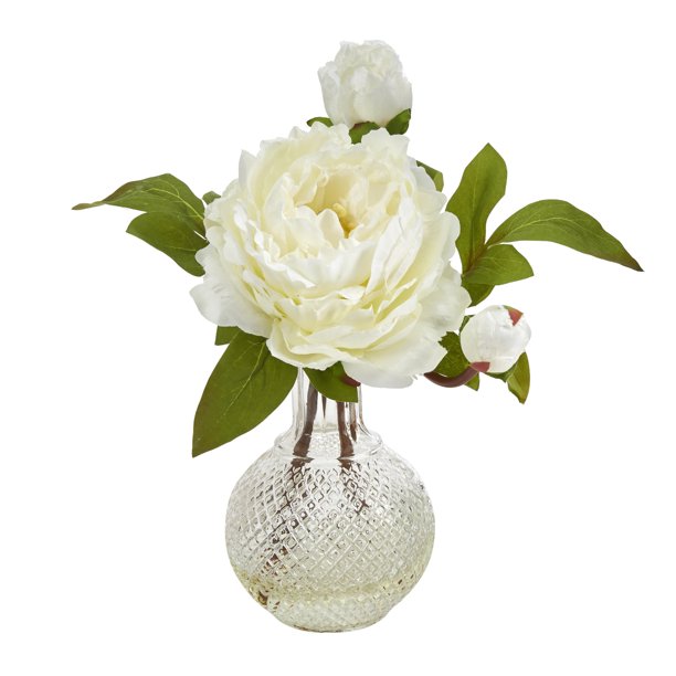 11in. Peony Artificial Arrangement in Vase