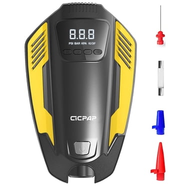 Tire Inflator Portable Air Compressor - CICPAP Air Pump for Car Tires - 12V DC Tire Pump for Car, Motorcycle, Bicycle w/ LED Light, Digital Pressure Gauge, Auto-Shutoff
