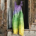 thumbnail image 2 of QATAINLAV Mardi Gras Outfit for Women Cotton Linen Sleeveless Adjustable Strap Jumpsuits Holiday Loose Wide Leg One Piece Pants with Pockets Multicolor XL, 2 of 6
