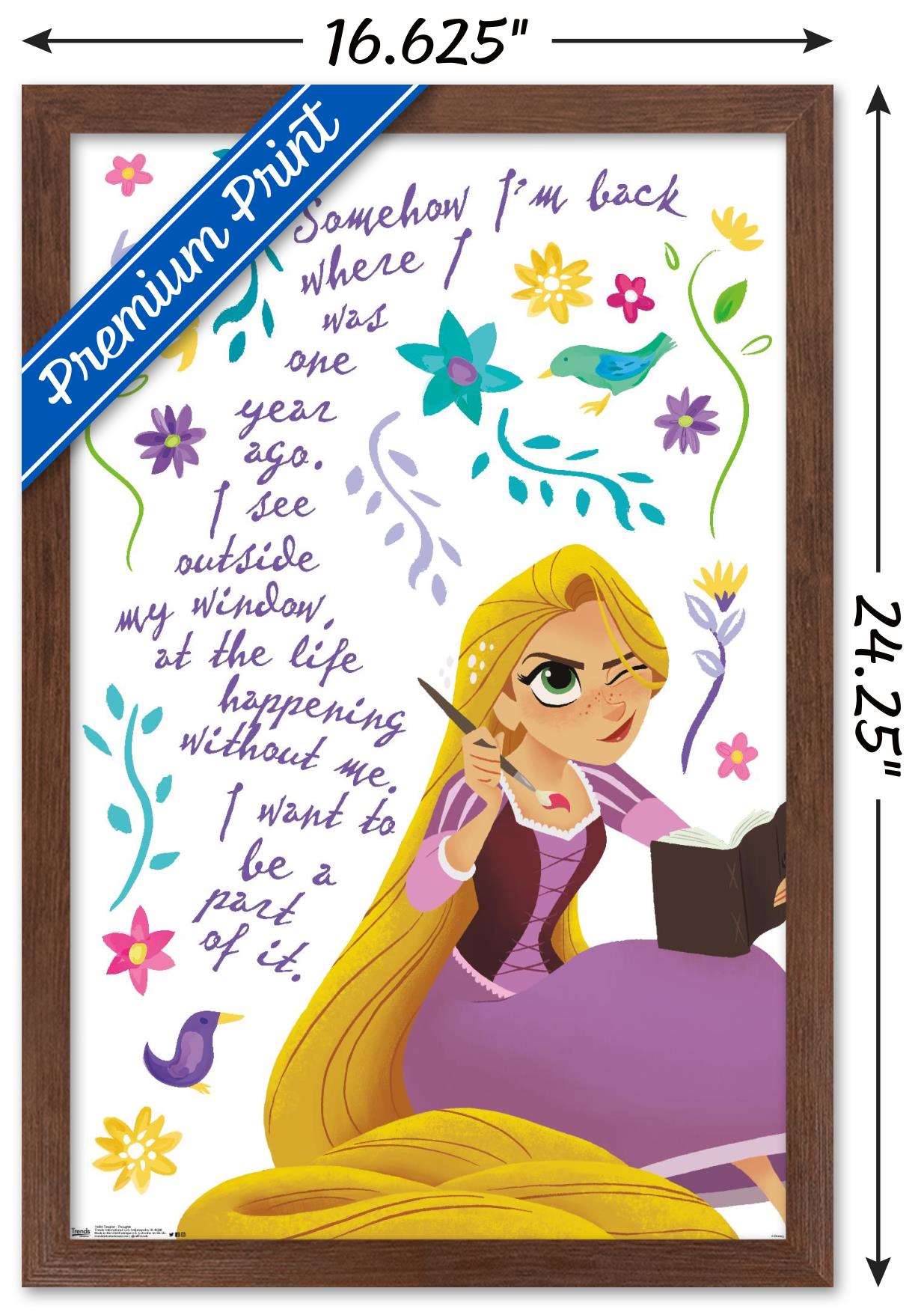 Disney Tangled - Thoughts Wall Poster, 14.725" x 22.375", Framed
