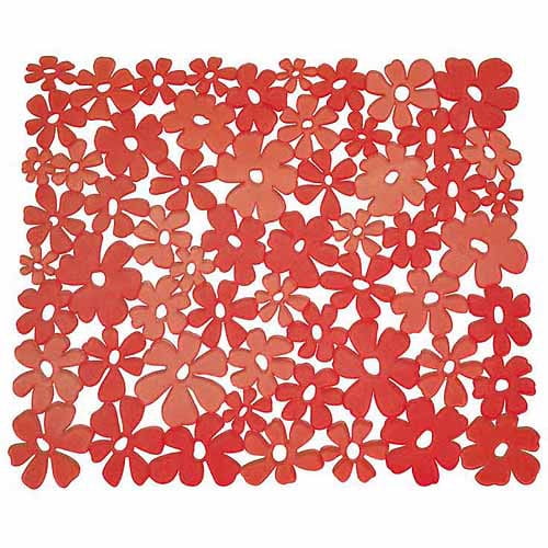 InterDesign Blumz 11" x 12" Kitchen Sink Protector Mat, Red Walmart