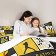 thumbnail image 4 of Homewish Baseball Gamer 7pcs Bedding Comforter Set,Ball Sport Game Queen Bedding Sets,Yellow Black White Check Queen Sheet Sets For Boys Kids,Luxury Bedroom Decor, 4 of 8