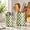 Pistachio Green, variant on Pistachio Green Checkered Capiz Shell Utensil Holder Set of 2
