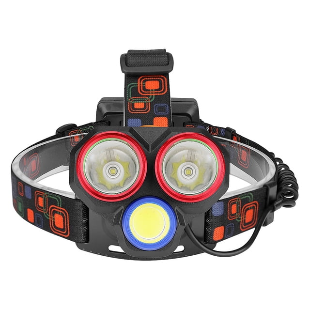 Faro recargable con diadema de la cabeza ajustable Linterna Linterna Luces de actividad al aire libre para acampar Senderismo Escalada Inevent OD019694-00B