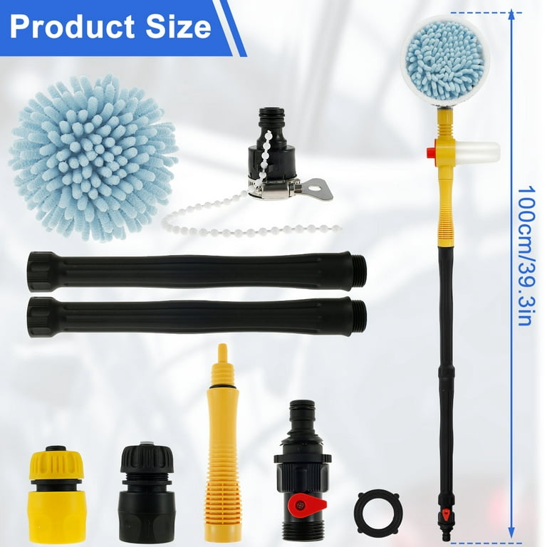 GreceYou 360° Auto Rotating Car Wash Brush with Long Handle and Chenille  Scratch-Free Brush Head, Car Washing Mop Foaming Pressure Washer Car  Cleaning