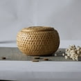 thumbnail image 4 of SPRING PARK 2Pcs Creative Bamboo Woven Fruit Plate Handmade Bamboo Fruit Basket Bread Basket Tray Storage Container Round Shallow Basket Household, 4 of 7