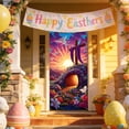 thumbnail image 6 of Easter Decorations​ Religious Theme Resurrection Scene Door Closure Purple Draped Cross Flying Dove decor for Front Door Christian Holiday Display, 6 of 6