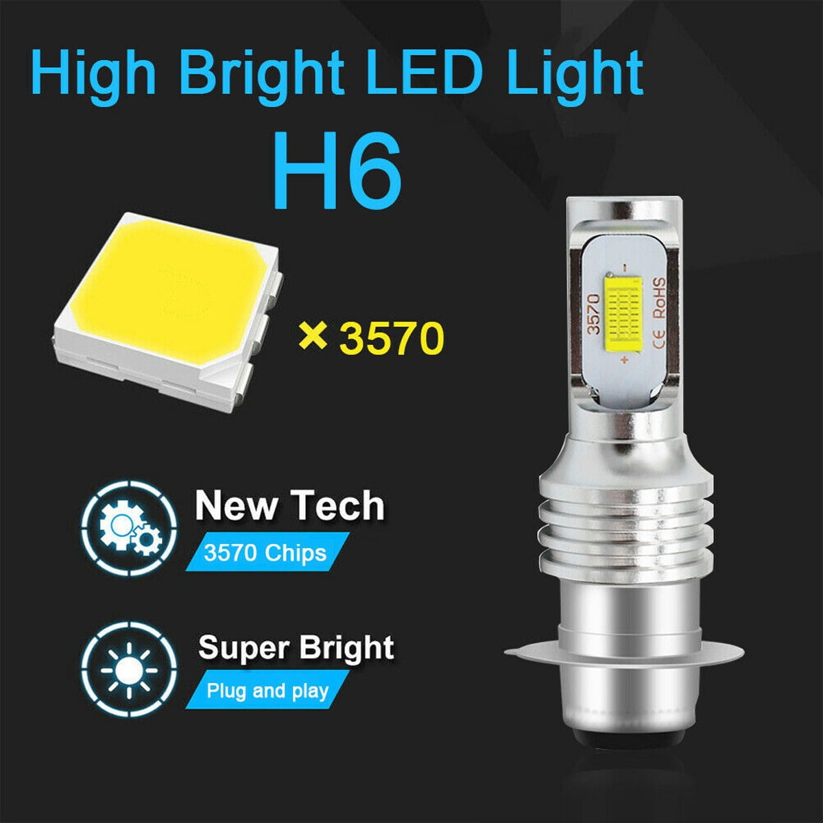 Super Bright LED Headlight Bulbs For Can-Am DS70 & DS90 (2008-2023) - Replace V33100DGF000