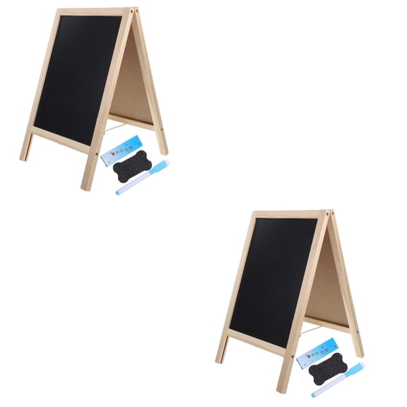 Masteelf 2pcs Magnetic Double-sided Blackboard Chalkboard Rectangular Hanging Blackboard Party Table Number Place Tag Message Board Signs Memo Board
