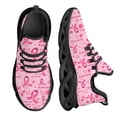 thumbnail image 1 of Zapatillas deportivas para correr con lazo rosa para concientización sobre el cáncer de mama para mujer, zapatillas transpirables de malla de aire para caminar., 1 of 6