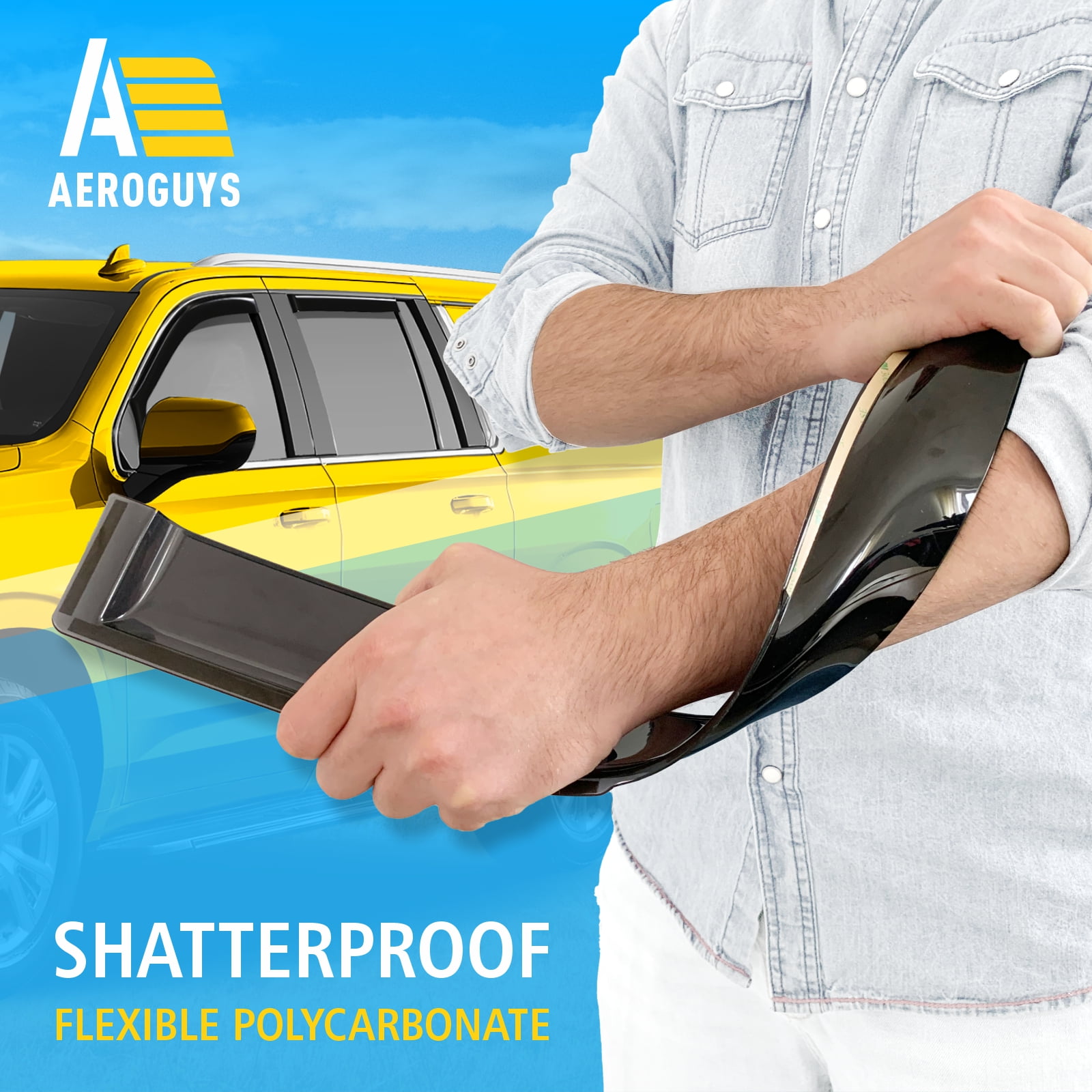 AEROGUYS In-Channel Window Deflectors Extra Durable Window Visors Rain Guards Fit for Chevrolet (Chevy) Suburban 2021-2026, Sun Visors, Wind Vent Visors, Car Accessories - 4 pcs. AG0473