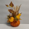 thumbnail image 4 of IPEWLEX Thanksgiving Pumpkin Pot Decoration with Maple Leaf Fruit Garland - Autumn Home Decor, Holiday Ornaments for Living Room and Dining Table, 4 of 6