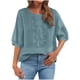 thumbnail image 3 of TaTaai Loose Fit Women's T-Shirt / Cotton Linen Embroidered Blouse / Vintage Style Short Sleeve Round Neck Top Gift, 3 of 6