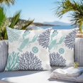 thumbnail image 3 of Outdoor Waterproof Throw Pillow Covers Set of 2 Teal Lobster Decorative Pillowcases Square Outdoor Pillows Cushion Case 16x16 Inch Coral Starfish Shell Patio Pillows for Couch Sofa Bed Garden, 3 of 9
