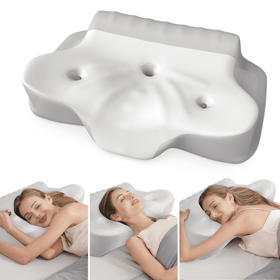 ABLEGRID Memory Foam Cervical Neck Support Pillow,Contour Cooling Gel Pillow for Neck Shoulder Pain Relief,Ergonomic Orthopedic Adjustable Deep Sleep Bed Pillow for Side,Back,Stomach Sleeper