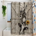 thumbnail image 3 of Funny Farm Animals Standard Shower Curtain Set, Waterproof Shower Curtains for Bathroom, Vintage Barn Brown Sunflowers Washable Fabric Bath Curtain for Bathtub Decoration with Hooks 72x72 Inches, 3 of 9
