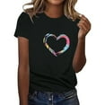 thumbnail image 1 of B91xZ Womens T Shirts Pull à Col Rond Manches Courtes Tops, Rose Vif TTG, 1 of 3