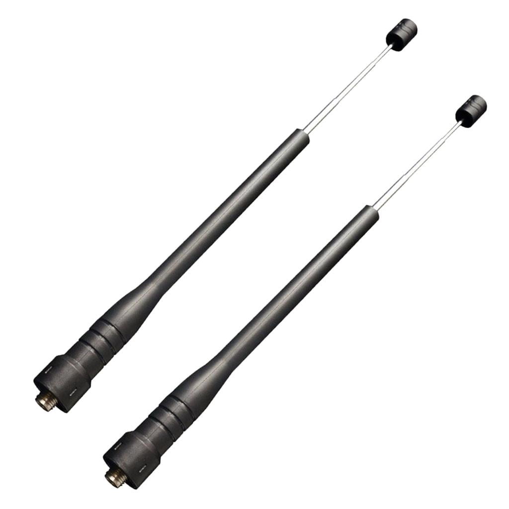 TISHITA 2Pieces 16''Inch Retractable VHF/UHF (144/430Mhz) Band SMA
