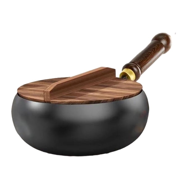 Sartén wok para cocinar china, wok, utensilios de cocina, sin revestimiento, mango de madera, para freír a gas 20 centímetros