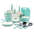 thumbnail image 1 of GreenLife - Juego de 23 ollas de cocina y cacerolas de cocina de agarre suave, de cerámica saludable antiadherente PFAS y última intervensión de PFOA, apto para lavaplatos y horno, calentamiento, 1 of 5