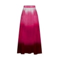 thumbnail image 4 of Maoxin Womens Skirts Women's Printed Elastic Waistband Pleated Pocket Skirt With Mid Calf Skirt ,Red,S, 4 of 5
