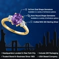 thumbnail image 2 of Gem Stone King 18K Yellow Gold Plated Silver Purple Amethyst and Lab Grown Diamond Engagement Ring for Women | 2.14 Cttw | Oval 9X7MM | Gemstone February Birthstone | Size 6, 2 of 6